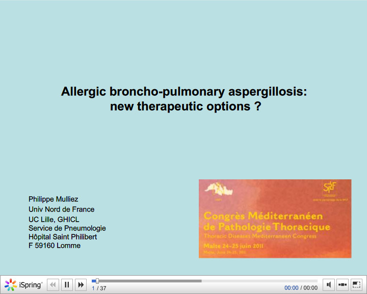 Allergic broncho-pulmonary aspergillosis new therapeutic options. Philippe Mulliez