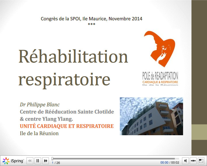 Rehabilitation respiratoire. Philippe Blanc