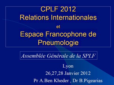 Relations internationales de la SPLF et l'EFP. Ali BEN KHEDER