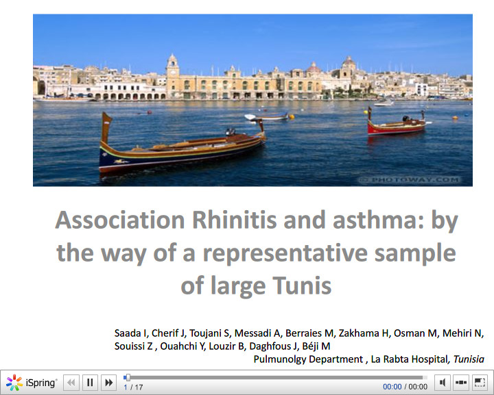 Association Rhinitis and asthma by the way of a representative sample of large Tunis. I. Saada