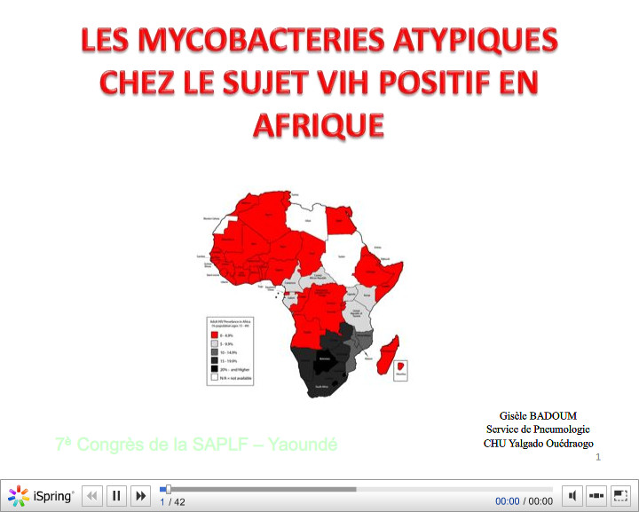 Les mycobactéries atypiques chez le sujet VIH positif en Afrique. Gisèle BADOUM
