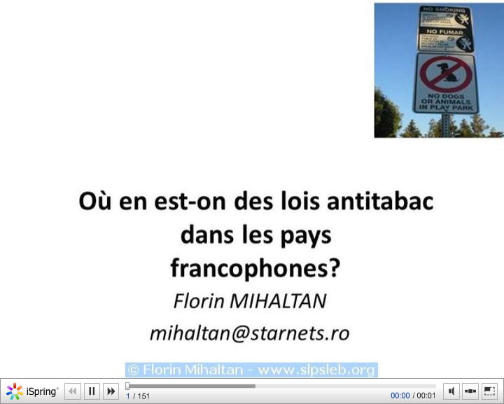 Où en est-on des lois antitabac dans les pays francophones. Florin MIHALTAN