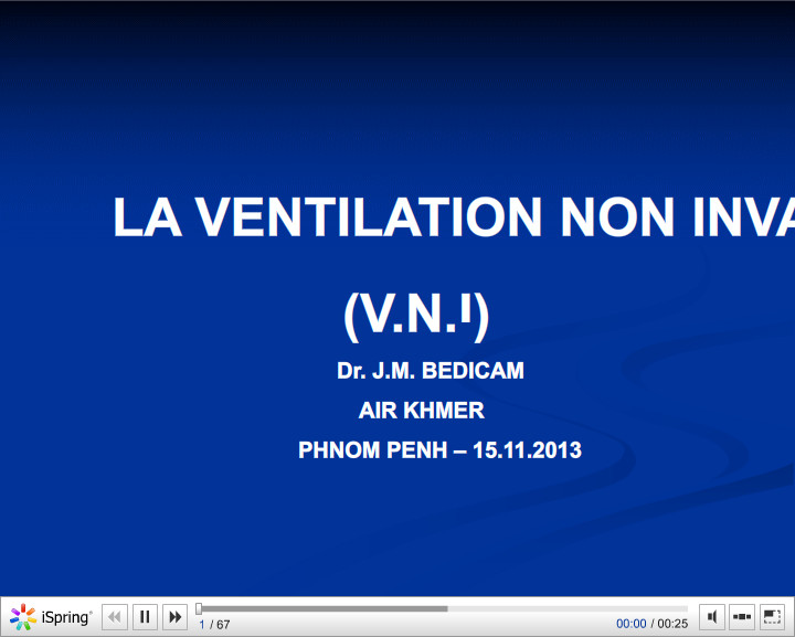 La Ventilation non invasive VNI. Jean-Marie BEDICAM