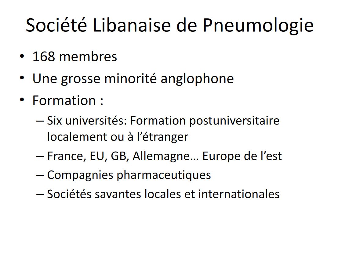 Société Libanaise de Pneumologie. Georges KHAYAT