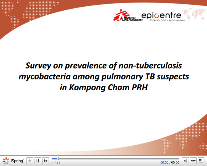 Survey on prevalence of non-tuberculosis mycobacteria among pulmonary TB suspects in Kompong Cham PRH