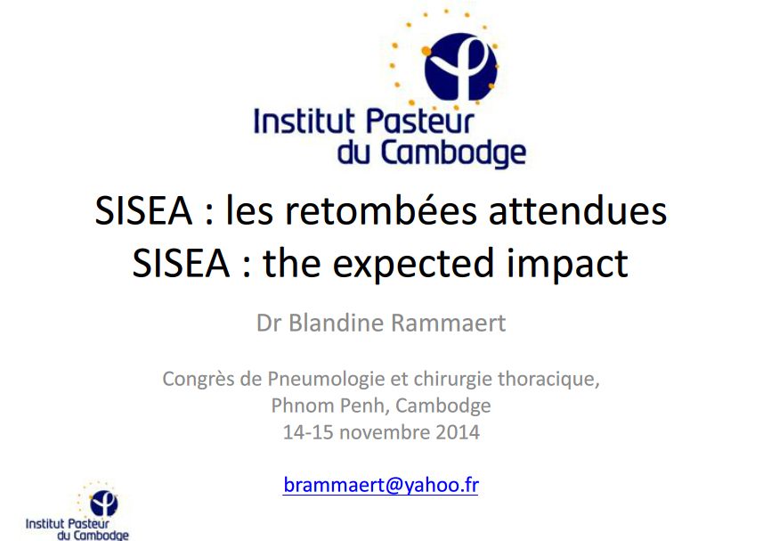 L'étude SISEA, résultats et retombées attendues. Blandine RAMMAERT