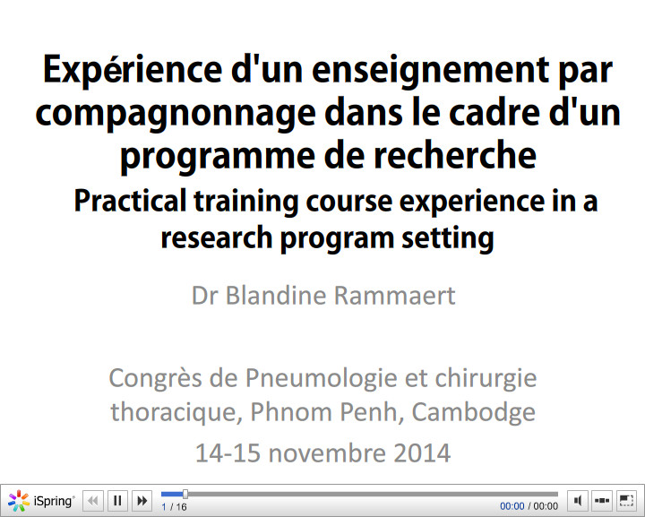 Expérience d'un enseignement par compagnonnage dans le cadre d'un programme de recherche. Blandine Rammaert