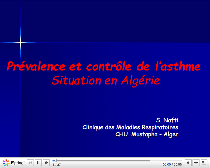 Prévalence et contrôle de l'asthme Situation en Algérie. Salim Nafti