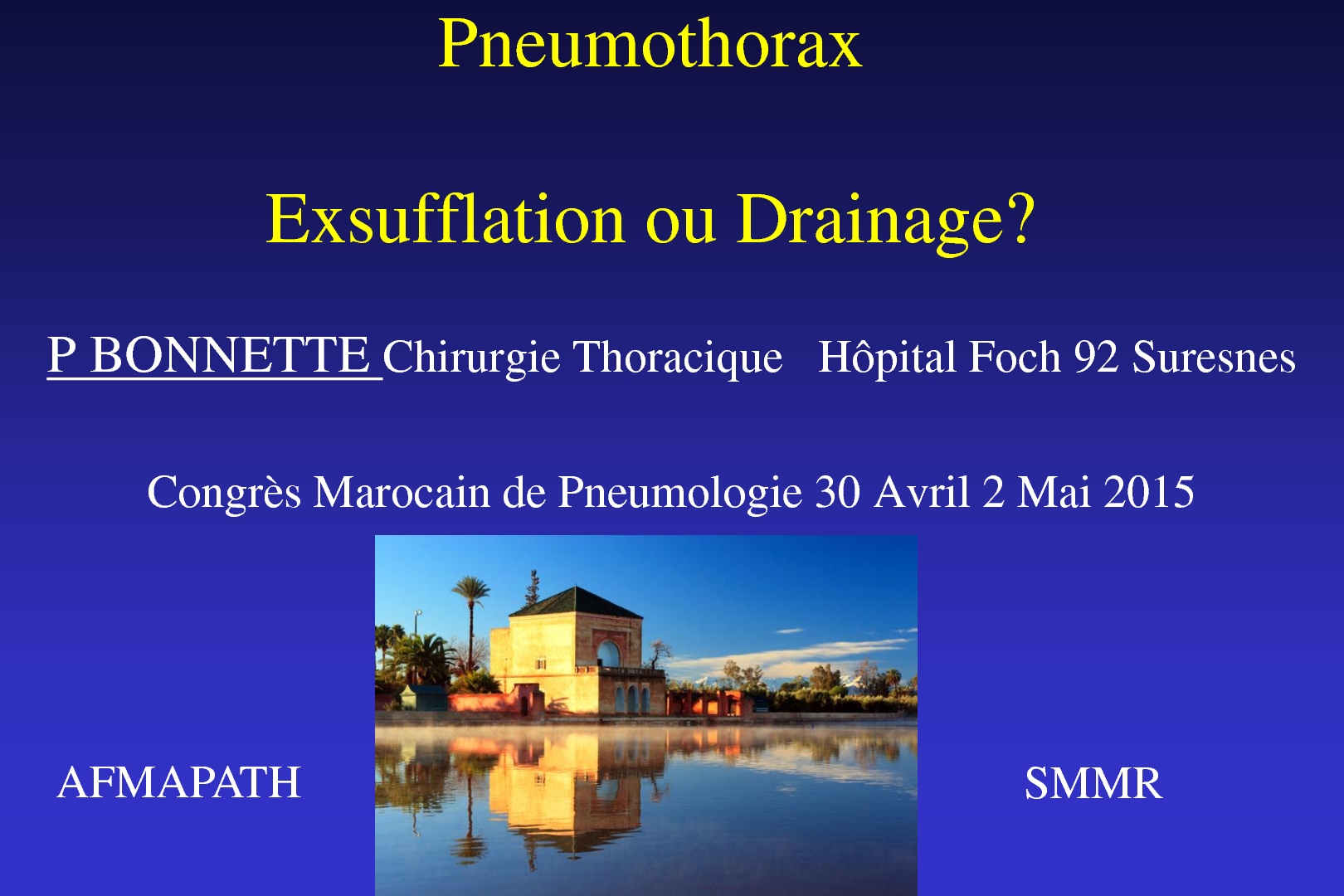 Pneumothorax Exsufflation vs Drainage. P. BONNETTE