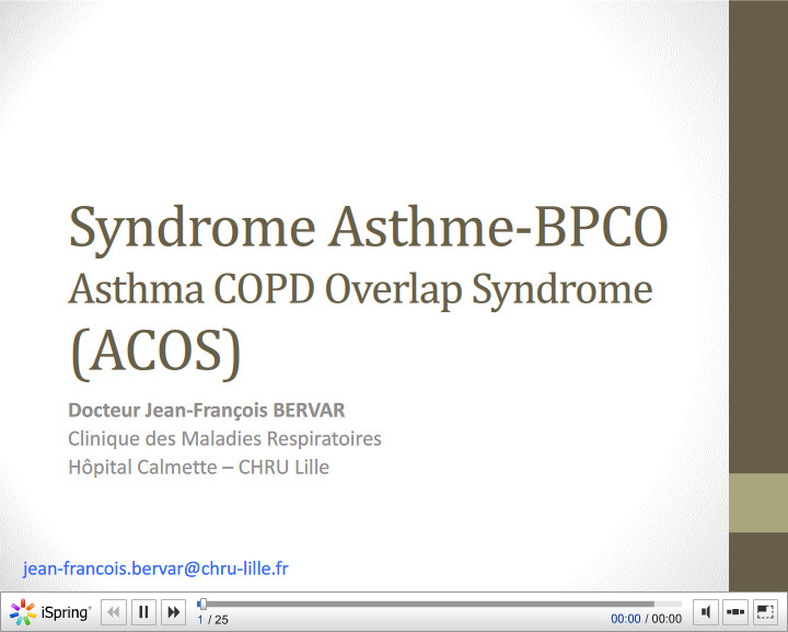 Syndrome Asthme-BPCO (ACOS). JF Bervar