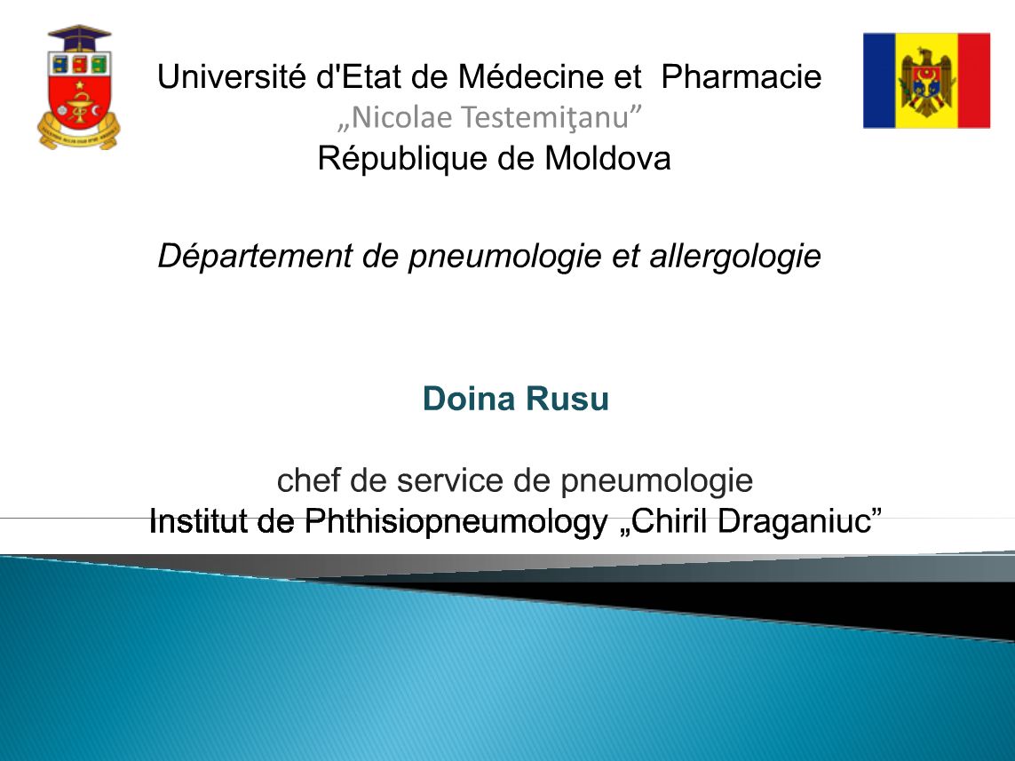 Société de Pneumophtisiologie de la république de Moldavie. Dr Doina Rusu